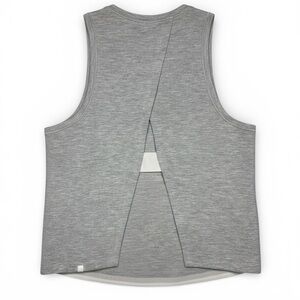Lululemon Heathered Grey Cropped Tank Open Back Athletic Top Size 4